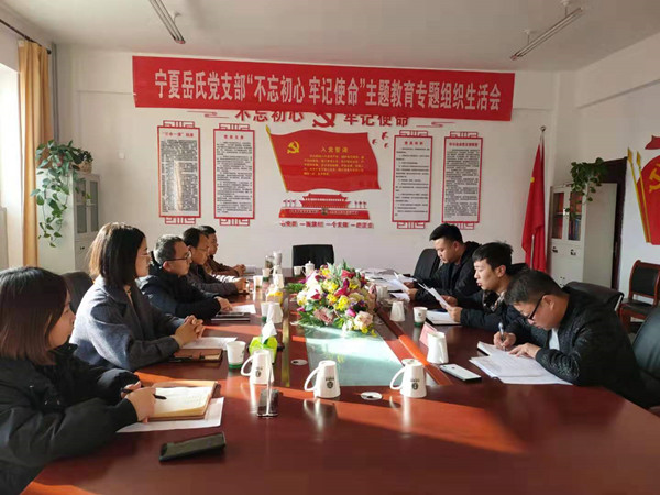寧夏岳氏黨支部召開“不忘初心，牢記使命”主題教育專題組織生活會(huì)